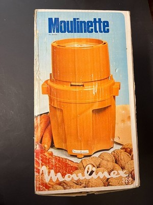 Vintage Moulinex Moulinette 320 Food Chopper & Coffee Grinder Orange NEW SEALED!