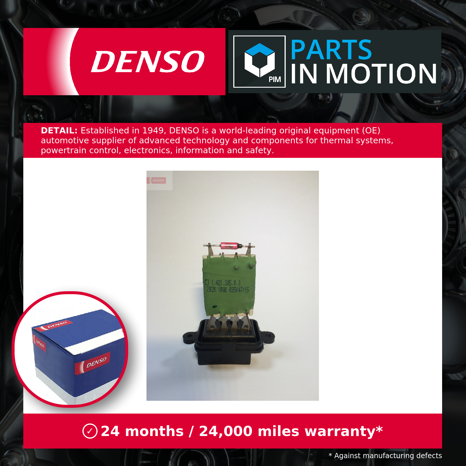 Heater / Blower Resistor fits IVECO DAILY 3.0D 2014 on Regulator Rheostat Denso
