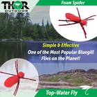 6 pc Foam Spider Flies - Red #14 - Fly Fishing Set for Panfish Bluegill Trout B — photo 2