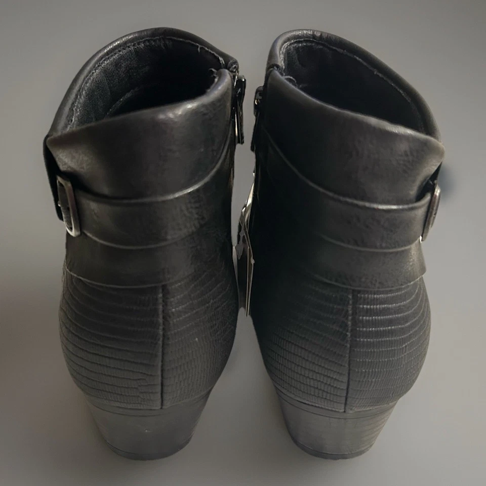 Botines Kim Rogers Rorie para mujer talla 9W con cremallera imitación cuero negros nuevos Foto 4 de 4