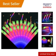 Exciting 42 Pcs Multicolor LED Foam Sticks with 3 Flash Modes for Celebrations