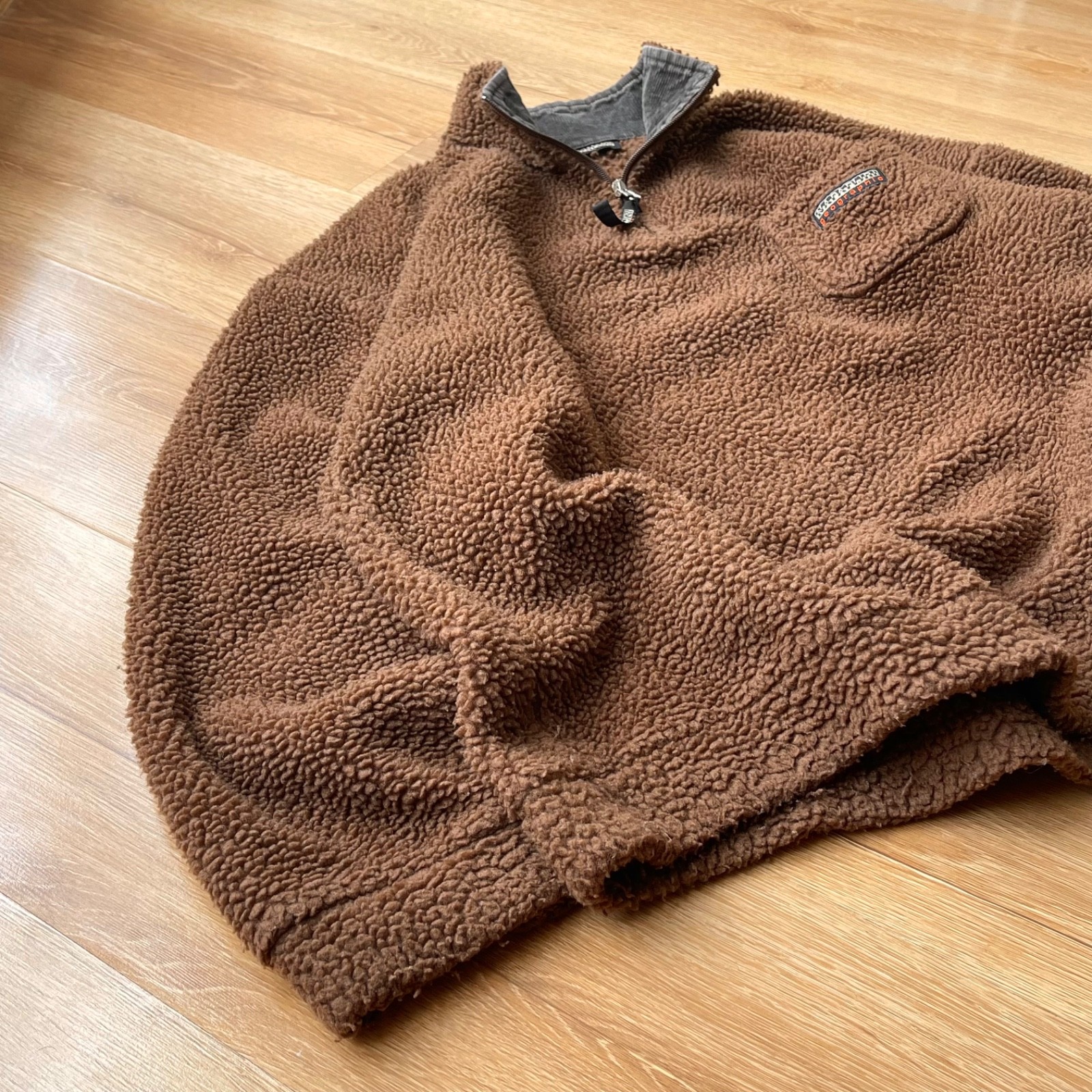 Vintage 90s Napapijri Half Zip Teddy Fleece Sweatshirt Sherpa Jacket ITALY Sz XL image 3