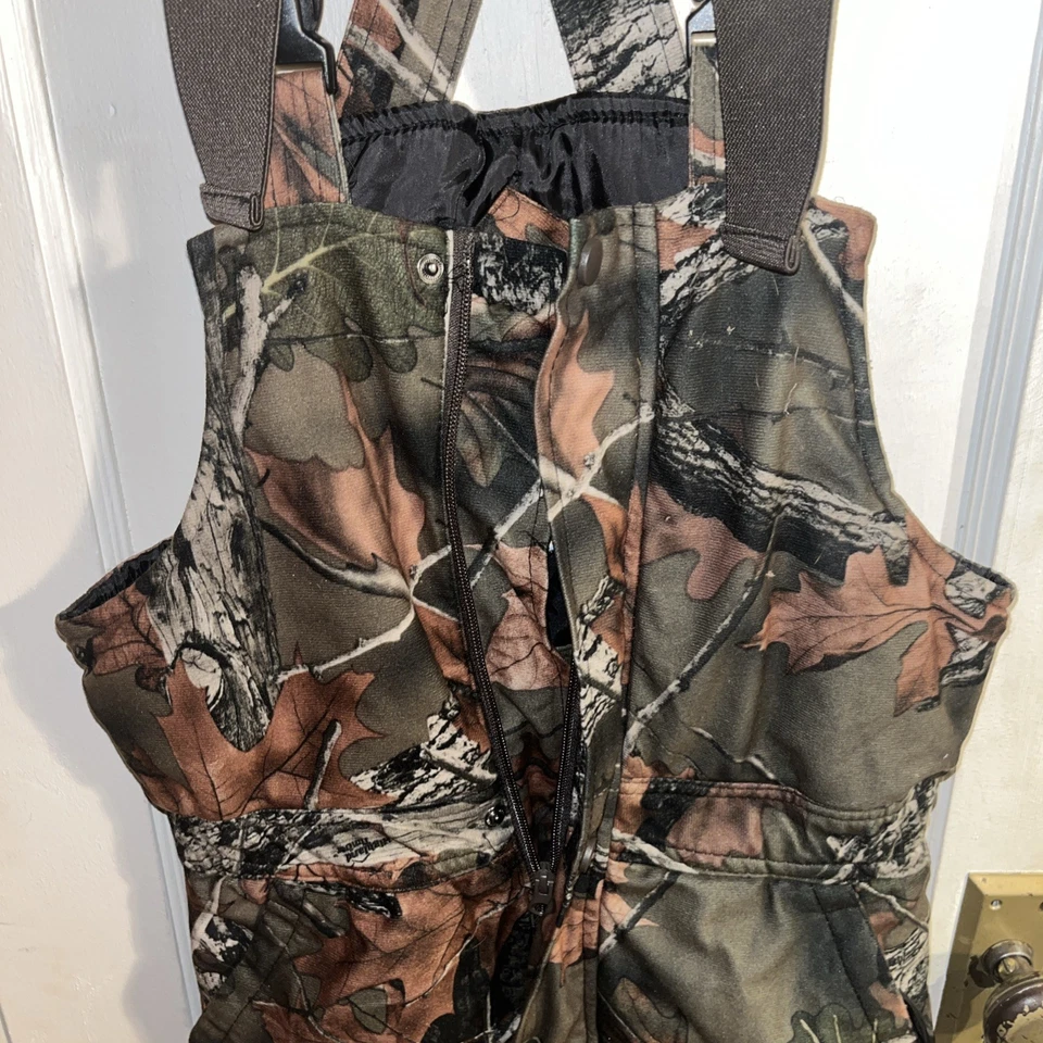 Trail Crest Camouflage bib overalls boys SZ L Hunting Outdoor Insulated Zip Leg - Image 3 of 4