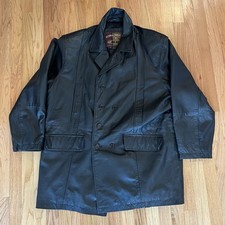 G-III Genuine Leather Blazer Jacket Men Large Black Vintage Made in USA 90s #126