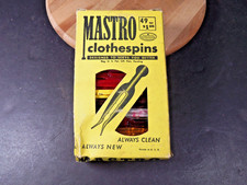 Vintage MASTRO Clothespins Pins Laundry Decor Original Box