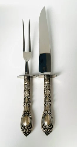 Large Sterling Handled GORHAM Whiting Carving Set 1905 Victoria Florence No Mono
