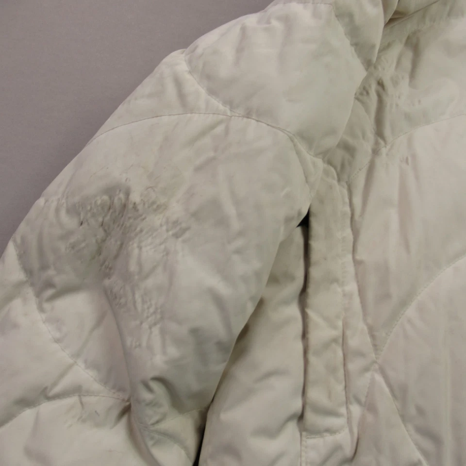 Abrigo North Face Niñas Grande Manga Larga Bolsillos Ligero Marfil Con Capucha 550 Foto 2 de 4