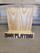 Record Holder Now Playing Wooden Hand Crafted Display Stand Wall Mount