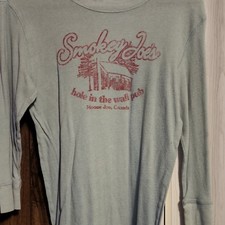 Old Navy Graphic Smokey Joe's Pub  Sweater XL Tiny Fit Light Blue