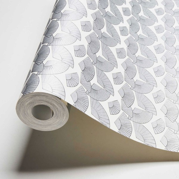 Tapete Karl Lagerfeld FäCher Design – Metallic, Schwarz, Weiß-image