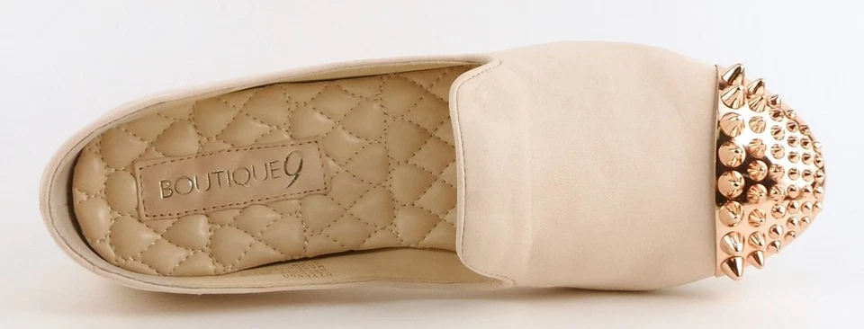 $150 BOUTIQUE 9 YENDO Natural Pink Leather Spiked Designer Loafers Flats 5.5 - Image 4 of 4