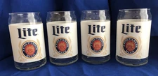 Lot of 4 Miller Lite Pint Beer Glasses  16oz Pilsner  Frosted Can NEW