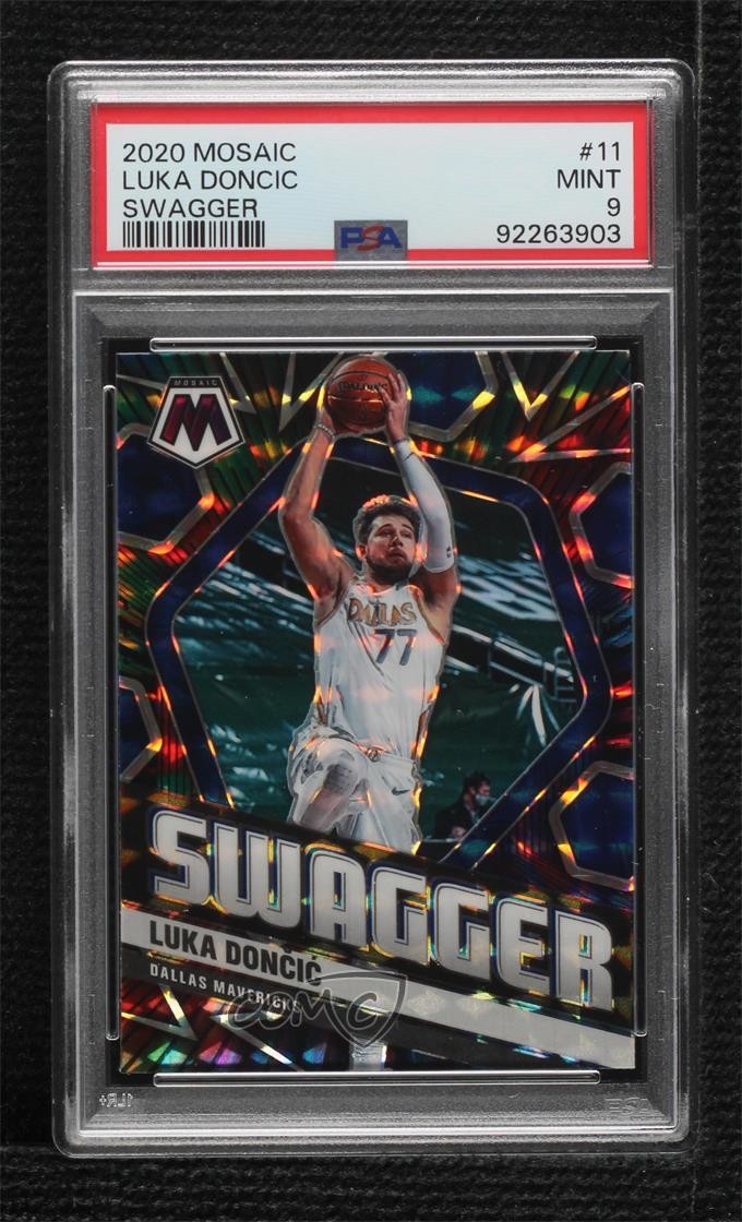 2020-21 Panini Mosaic Swagger Luka Doncic #11 PSA 9 MINT 14t3
