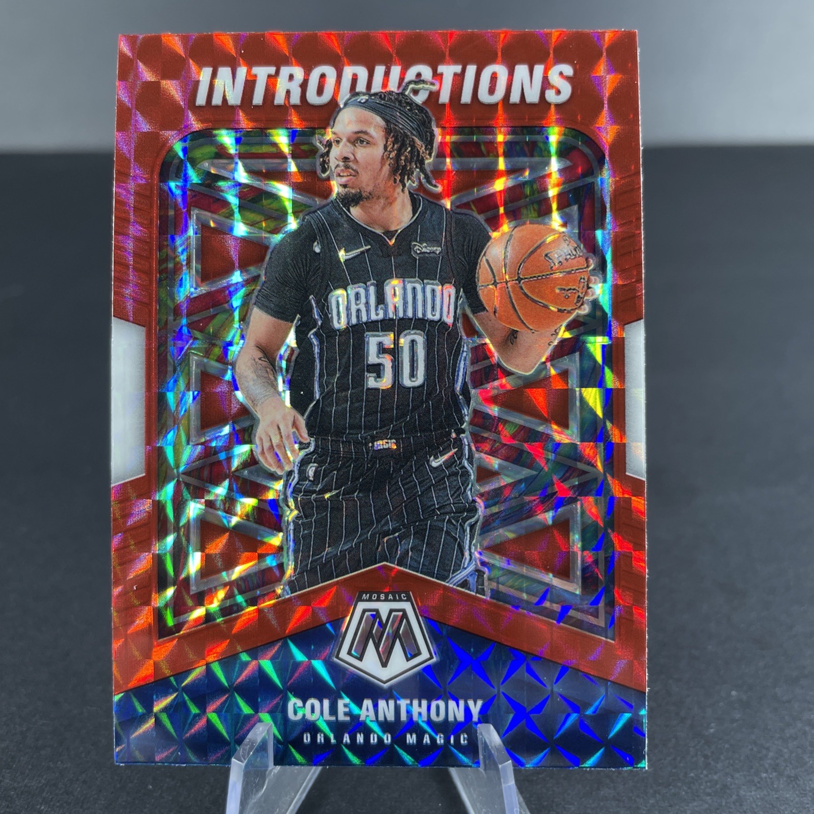 2020-21 Panini Mosaic Cole Anthony introductions Mosaic Red Rookie #7