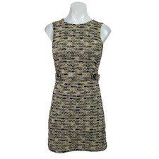 Topshop Multicolor Tweed Chevron Knit Sleeveless Round Neck Mini Sheath Dress 4
