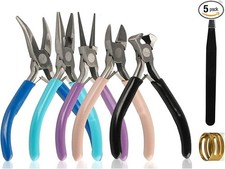 5-Piece Professional Jewelry Pliers Set for Wire Crafting  Repair .