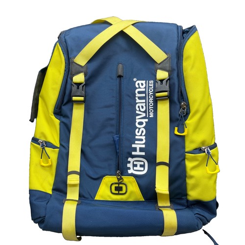 Ogio Husqvarna Motorcycles Backpack Blue Yellow Laptop Racing Motocross