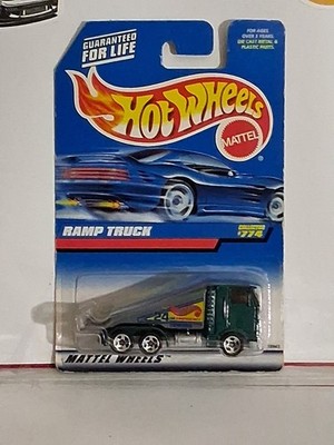 Hot Wheels 1998 Mainline Release #774 Ramp Truck Mtflk Dk Green w/ Gray Bed B9