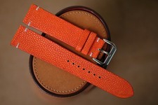 Handmade orange stingray watch strap watch band size 22/20 or any size