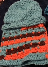 Handmade Crochet Beanie Hat - Unisex Childrens Winter-Fall W/Matching Neck Scarf