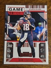 2024 Panini Contenders Kirk Cousins Red Game Ticket # 4 Atlanta Falcons