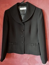 Tahari ASL Classic Elegant Black Blazer w/ bow pockets /unique buttons Sz 10P