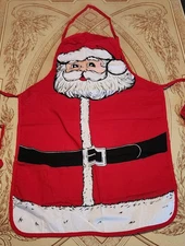 Over the head SANTA Christmas Apron Excellent kitsch holidays Grilling