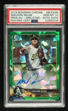 2018 Bowman Chrome HTA Green Atomic Refractor 60/99 Sheldon Neuse Auto 00q3
