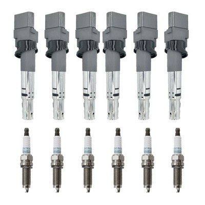 Eldor 6 Ignition Coils Denso Iridium Spark Plugs Kit for Q7 Atlas Touareg 3.6L