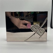 Lenox Silberhochzeit Gästebuch modernes Doppelherz Design