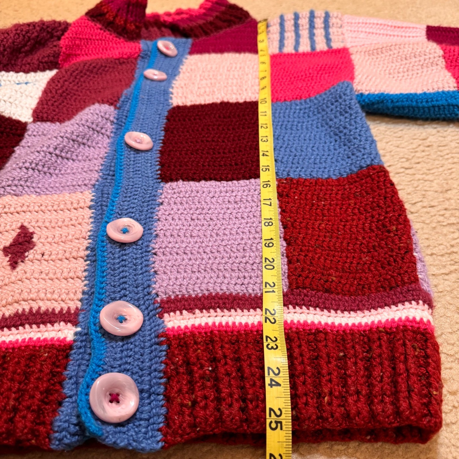 Handmade Artesian Patchwork Crochet Cardigan Swea… - image 8