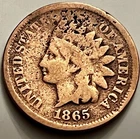 1865 Civil War Indian Head Cent Penny Antique US Coin Old Collection JC1814