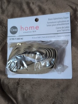 Dritz Home 9069 Brass Upholstery Zipper, 72-Inch, Beige 