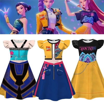 KPop Demon Hunters Rumi Mira Zoey Kids Girls Cosplay Costume Party Fancy Dress