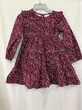 Wonder Nation Fit & Flare Dress Girls Cord Ruffle Long Sleeves Cotton UPick