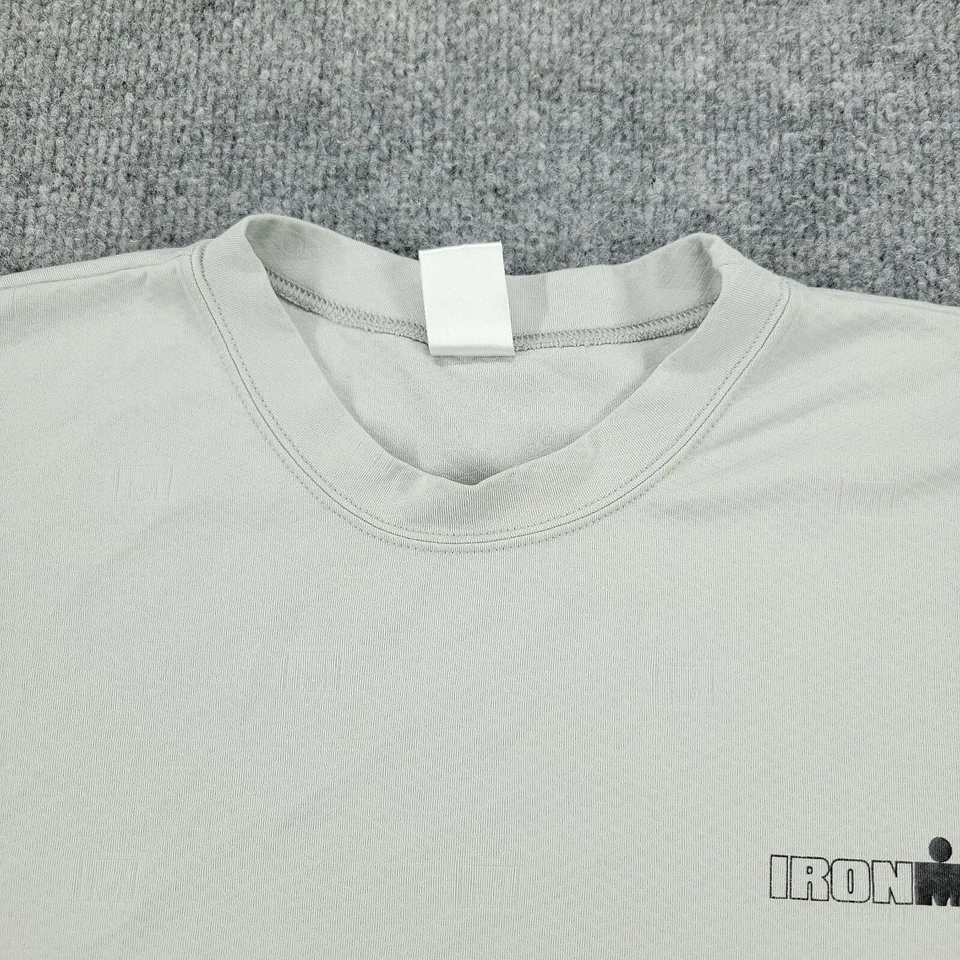 IRONMAN Shirt Men's Large Gray Activewear Logo Short Sleeve Crew Neck Pullover - Image 3 of 4