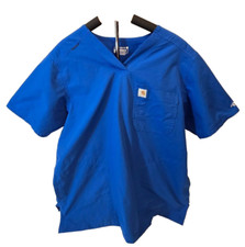 Carhartt Men's Large Force Blue V-Neck Short Sleeve Scrub Top