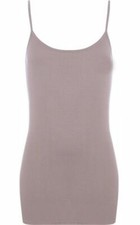 WOMENS VEST TOPS PLUS SIZE STRAPPY TANK TOP LADIES STRETCHY CAMI BODYCON JERSEY