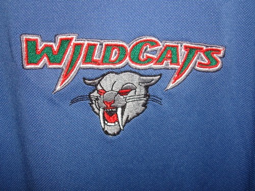 IZOD X-TREME FUNCTION BLUE/WHITE POLY S/S GOLF POLO SHIRT SZ. 2XL WILDCATS LOGO - Picture 3 of 11