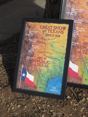 16''x 24'' Republic of Texas Ski Map- Ski Sipapu, New Mexico
