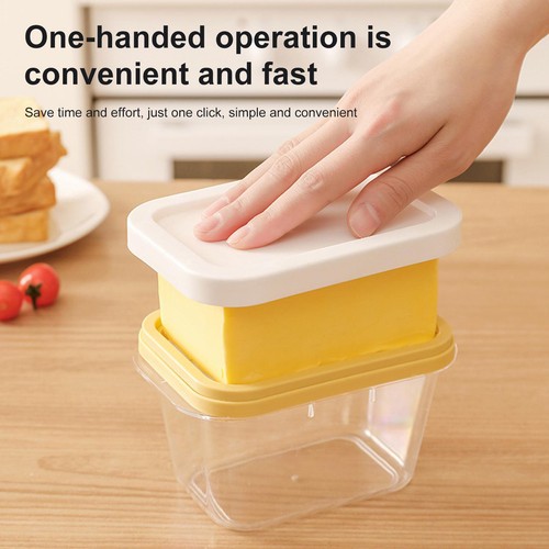 Butter Cutting Box, Butter Dish With Lid And Knife, Cheese Storage Container Box - Picture 7 of 12