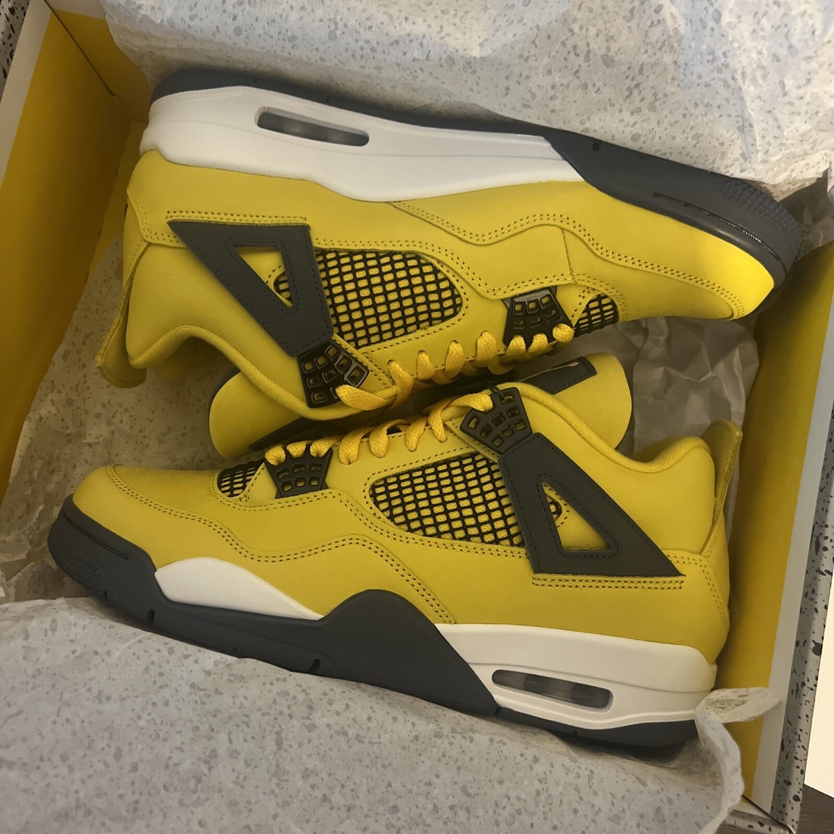 jordan 4 lightning stock x