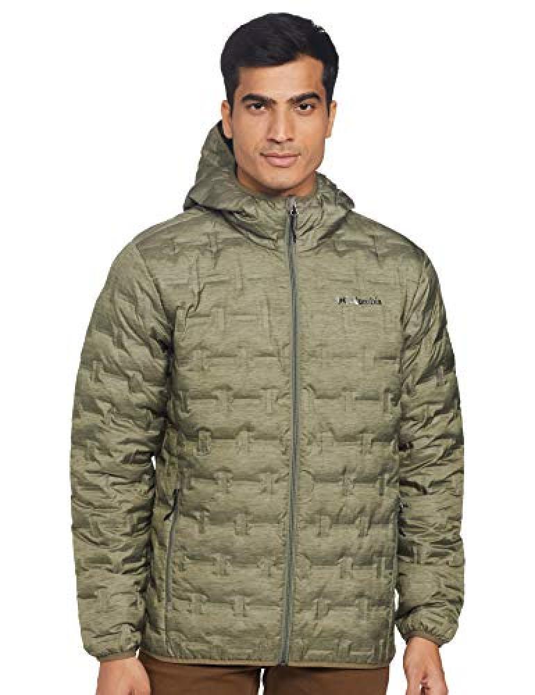 (TG. XXL) Columbia Delta Ridge Down Hooded Jacket, Giacche Uomo, Grigio con Stam