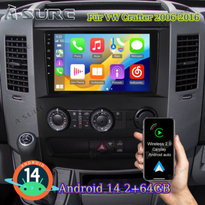 Apple Carplay 2+64G Für VW Crafter 2006-2016 Android 14 Autoradio GPS Navi WIFI