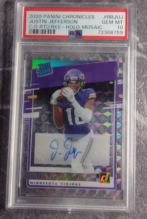 Justin Jefferson Panini Chronicles Clearly Donruss Rated Rookies #RRJUJ Holo Mosaic