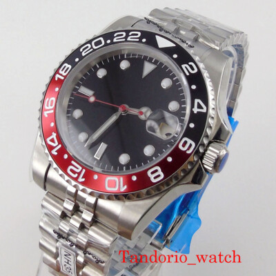 Bliger 40mm NH35A MIYOTA 8215 PT5000 Sapphire Glass Ceramic Insert Jubilee Watch