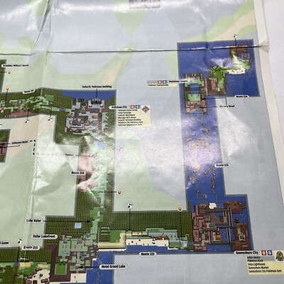 Pokemon Diamond & Pearl Version DS Poster Map From Strategy Guide
