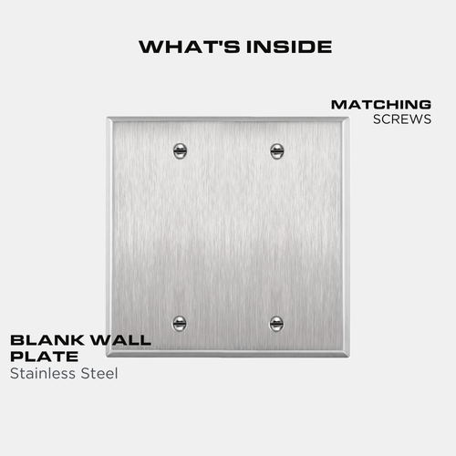 Placa de pared de metal en blanco de 1, 2, 3, 4 pandillas, placa de cubierta de acero inoxidable, sin dispositivo - Imagen 12 de 25