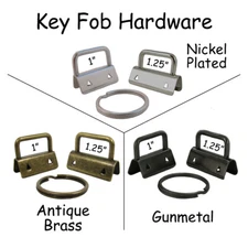Key Fob Hardware with Key Rings - Pick Quantity, Size and Finish - FREE SHIPPING