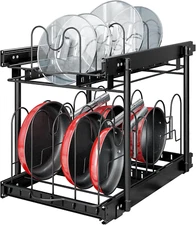 Pots and Pans Organizer under Cabinet, Pull Out Kitchen Cabinet Organizer, Slidi